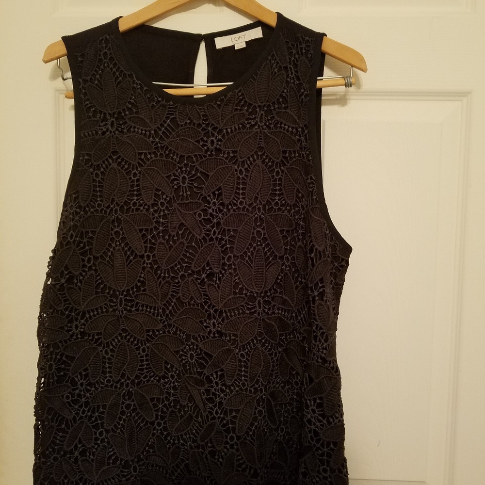 LOFT navy blue lace front top